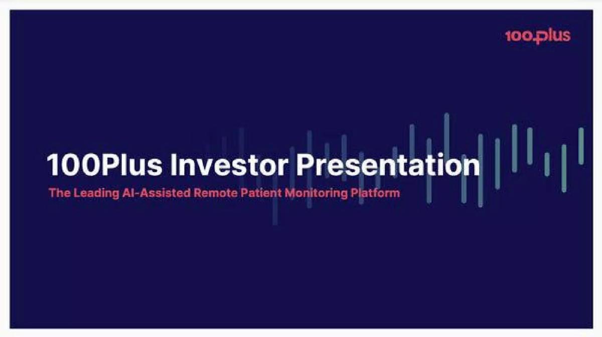 100plus pitch deck slide 1 of 21