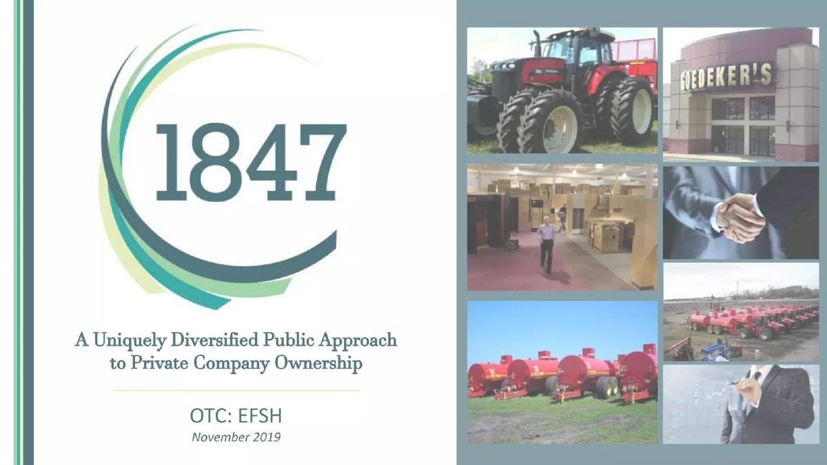 1847 Holdings LLC pitch deck slide 1 of 19