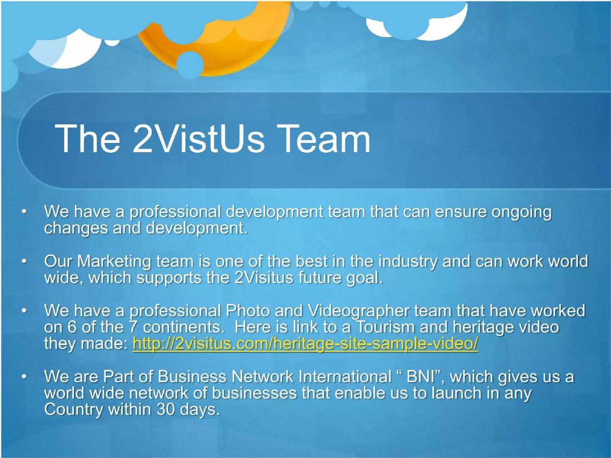 2VisitUs pitch deck slide 3 of 28