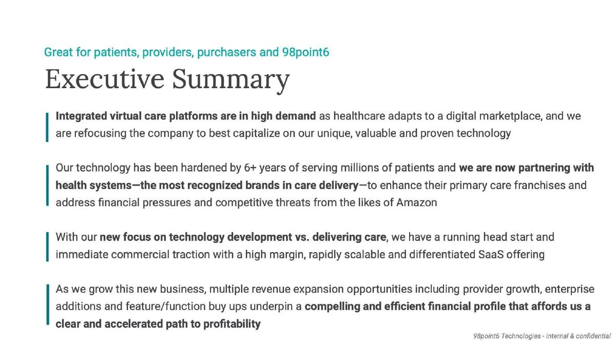 98point6 Technologies pitch deck slide 2 of 18