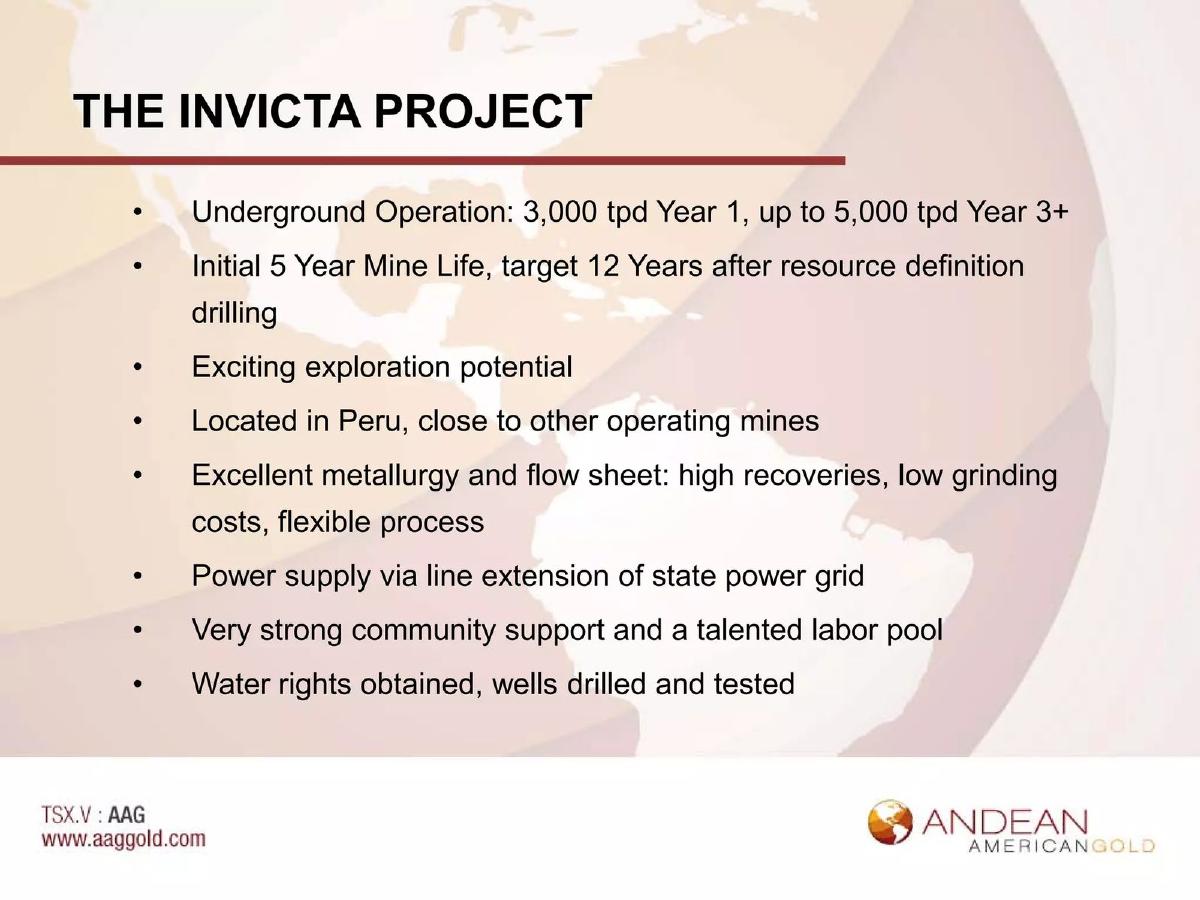 Andean American Gold pitch deck slide 5 of 24