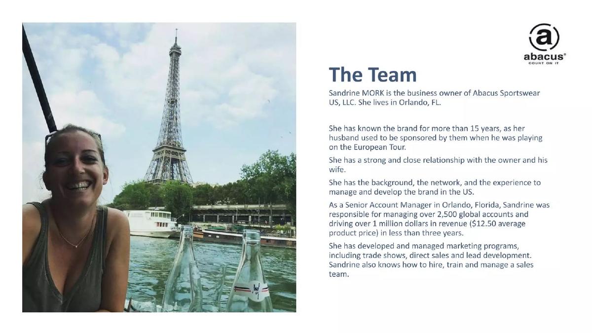 Abacus Sportswear US pitch deck slide 4 of 21