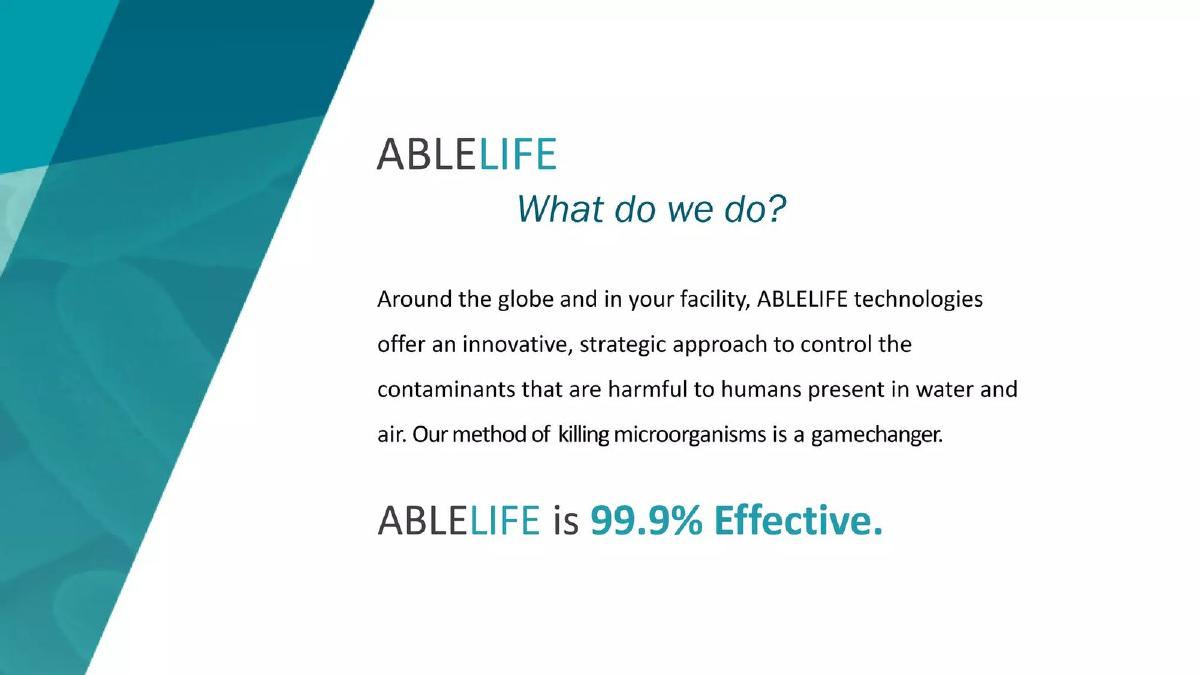 Ablelife pitch deck slide 2 of 16