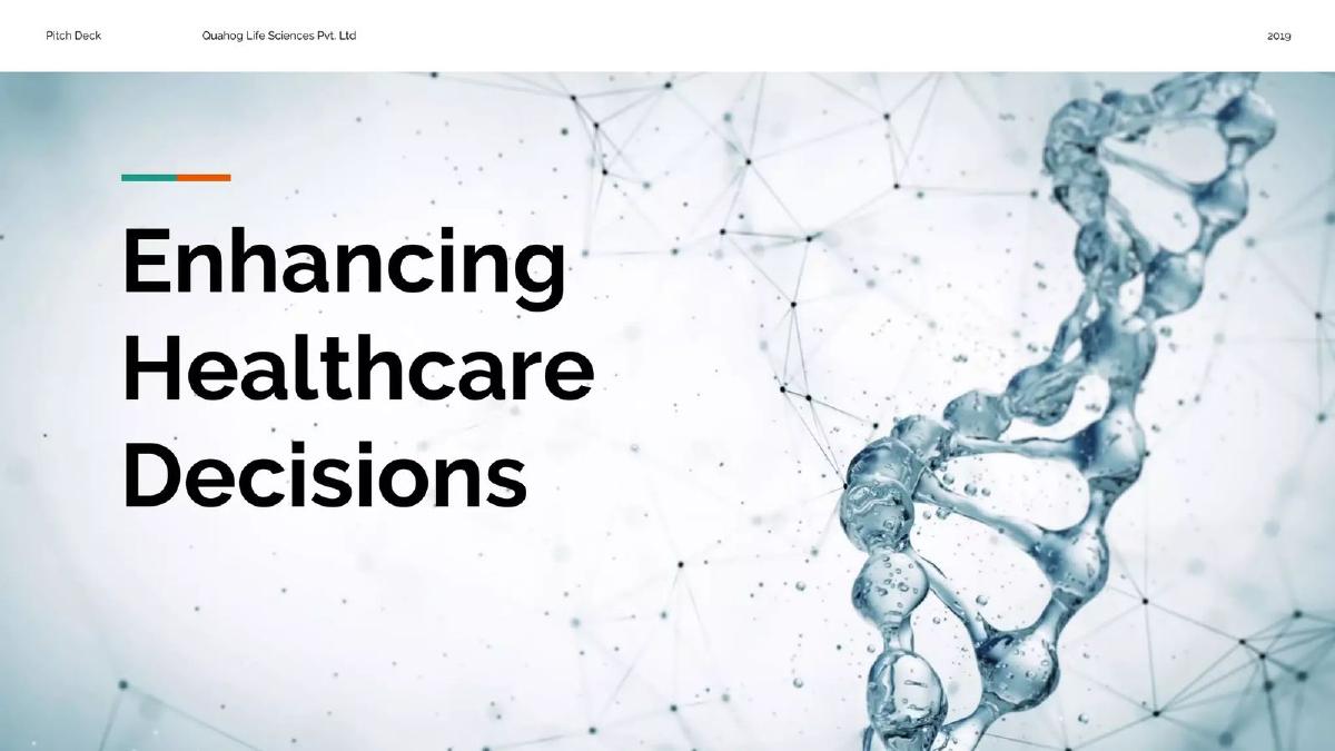 Quahog Life Sciences Pvt. Ltd. pitch deck slide 1 of 15