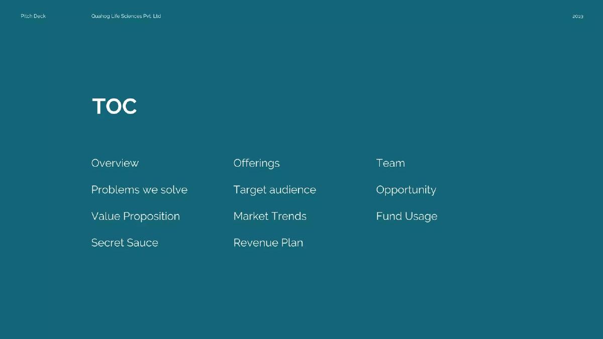 Quahog Life Sciences Pvt. Ltd. pitch deck slide 2 of 15