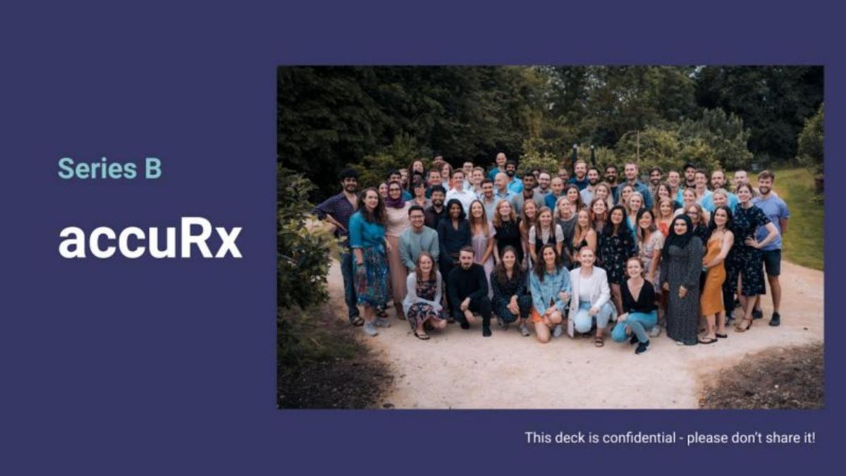 AccuRx pitch deck slide 1 of 36