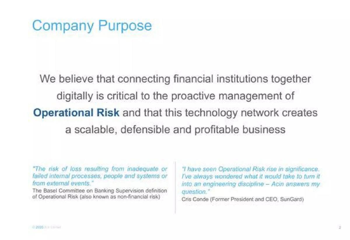 Acin pitch deck slide 2 of 14
