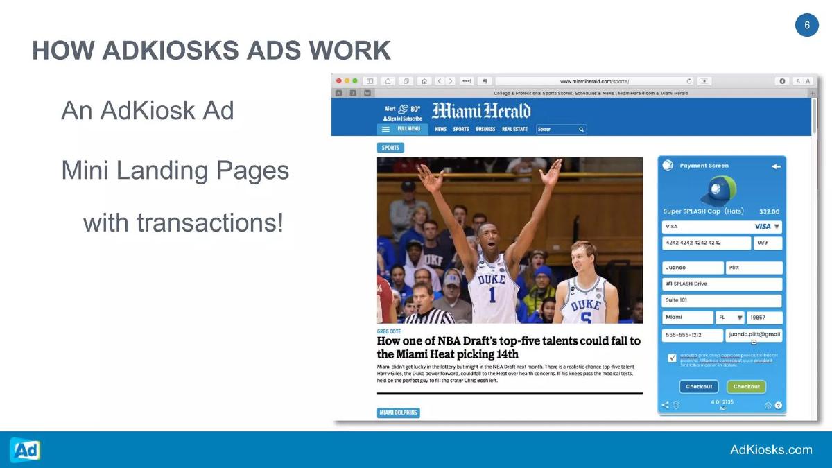 AdKiosks (ADFREEQ, LLC) pitch deck slide 6 of 18