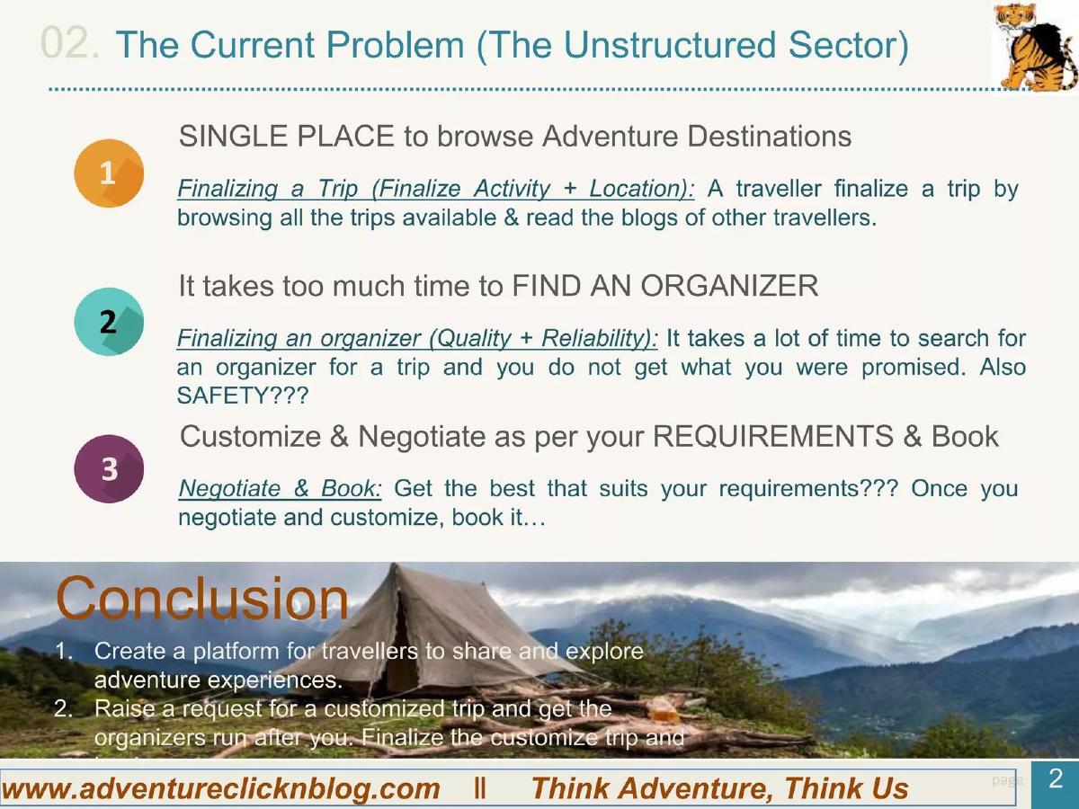 Adventureclicknblog pitch deck slide 3 of 22