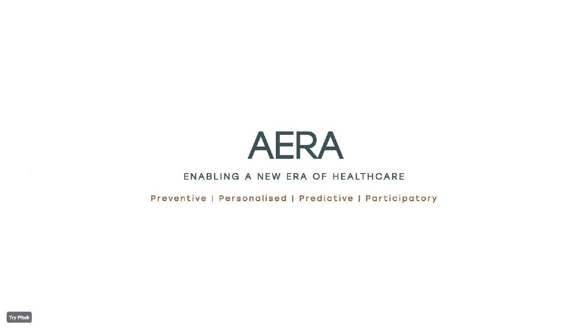 AERA Health pitch deck slide 1 of 12