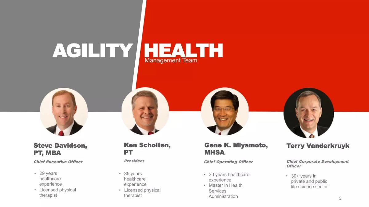Agility Health pitch deck slide 5 of 24