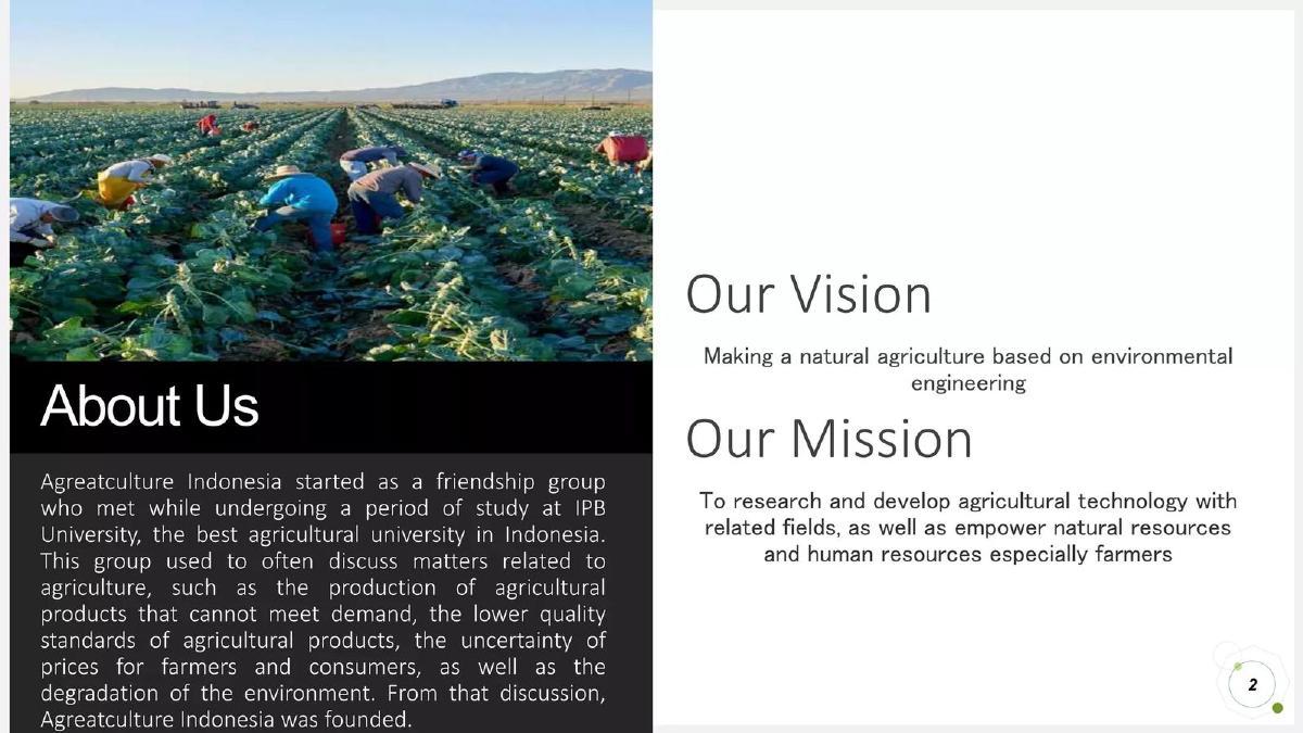 Agreatculture (AGRIN) pitch deck slide 2 of 15