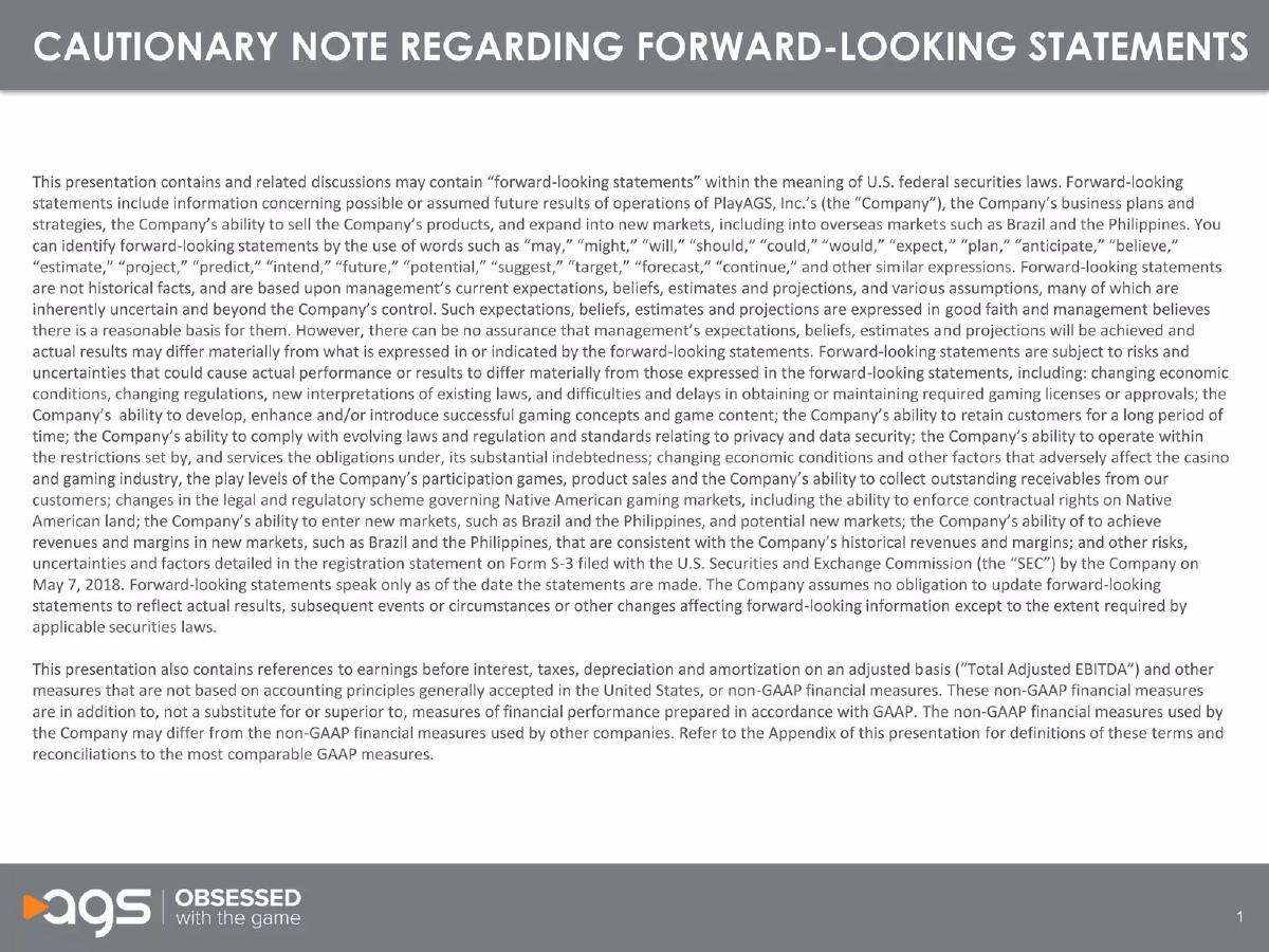 AGS pitch deck slide 2 of 27