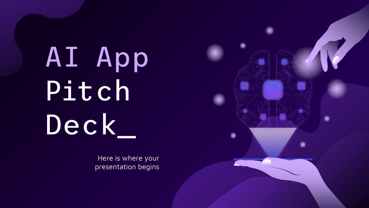 AI App pitch deck slide 1 of 41