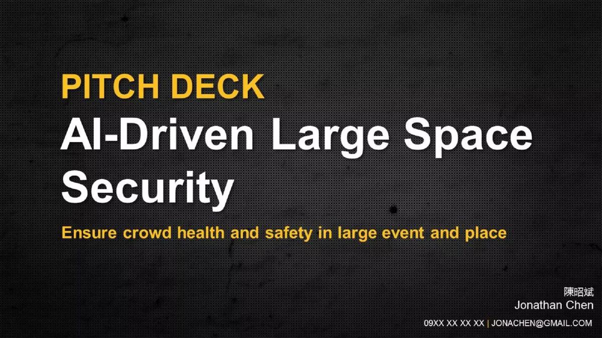 AI-Driven Large Space Security pitch deck slide 1 of 14