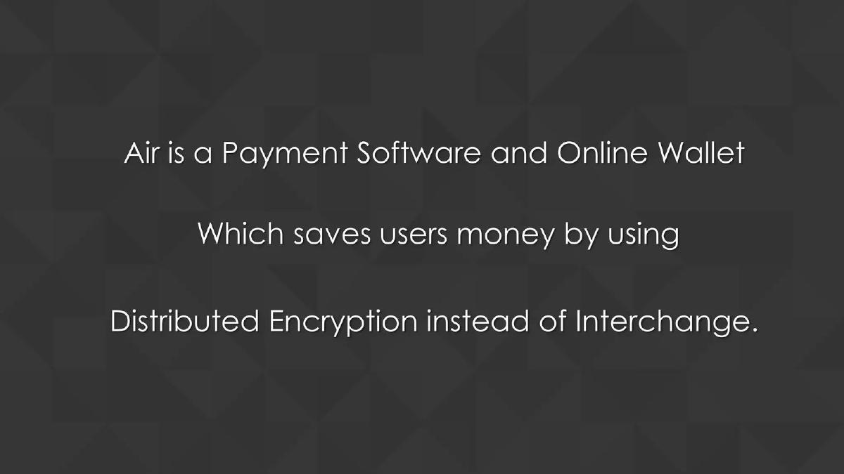 Air Payments pitch deck slide 2 of 15