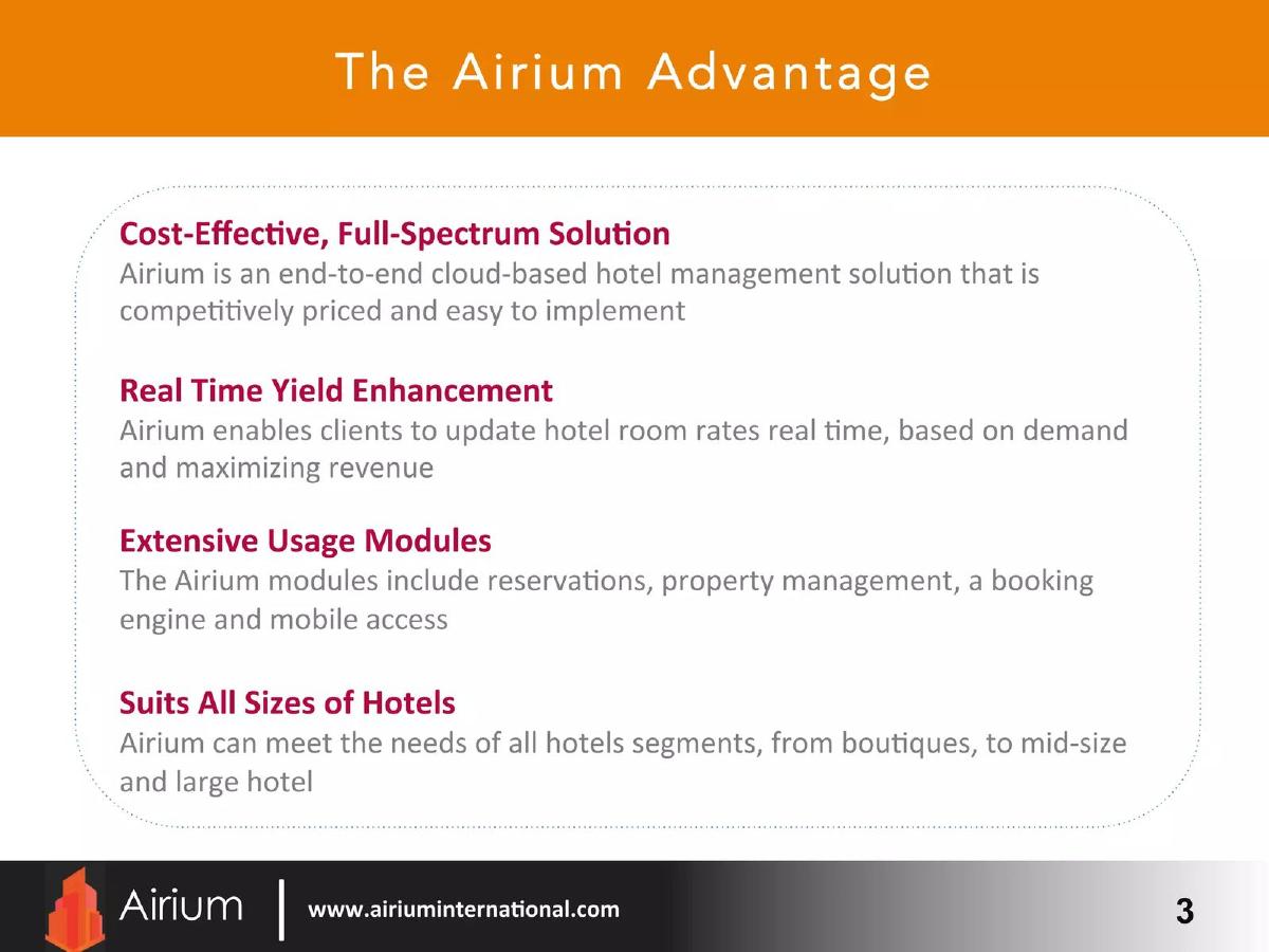 Airium International pitch deck slide 3 of 34