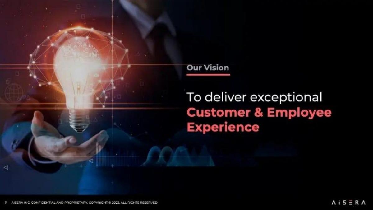 Aisera pitch deck slide 3 of 20