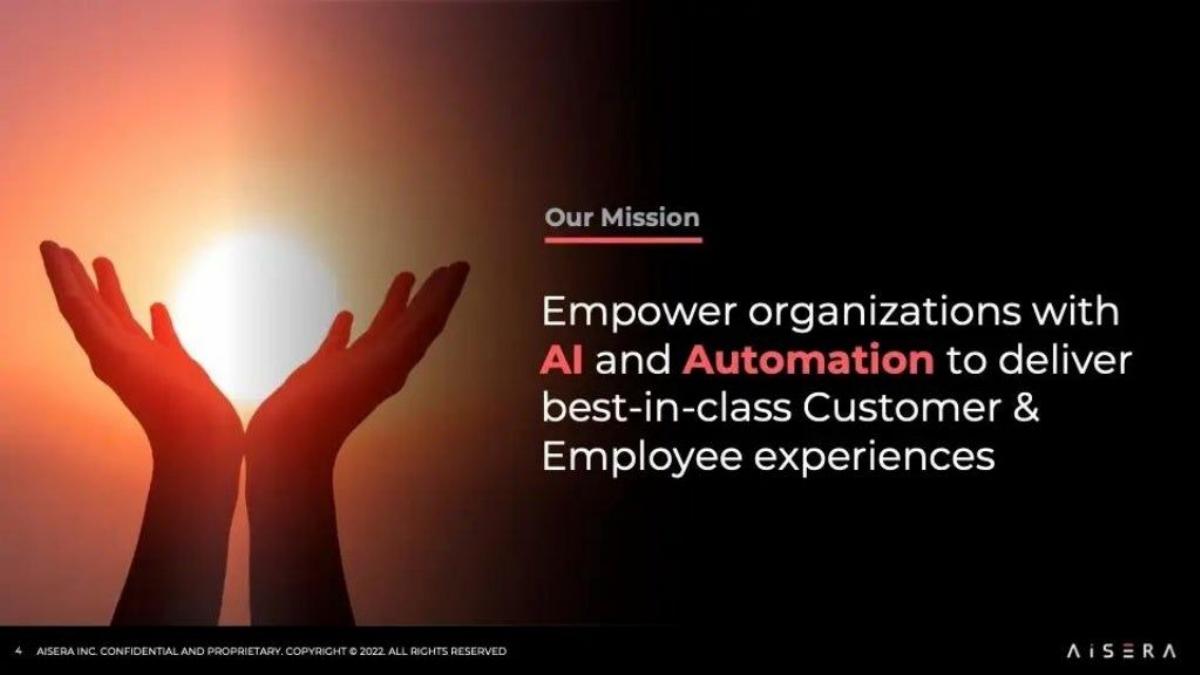 Aisera pitch deck slide 4 of 20