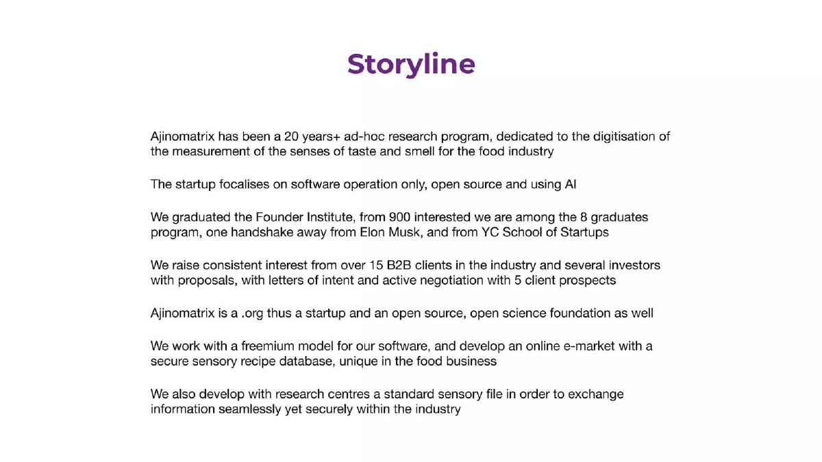 Ajinomatrix pitch deck slide 3 of 40