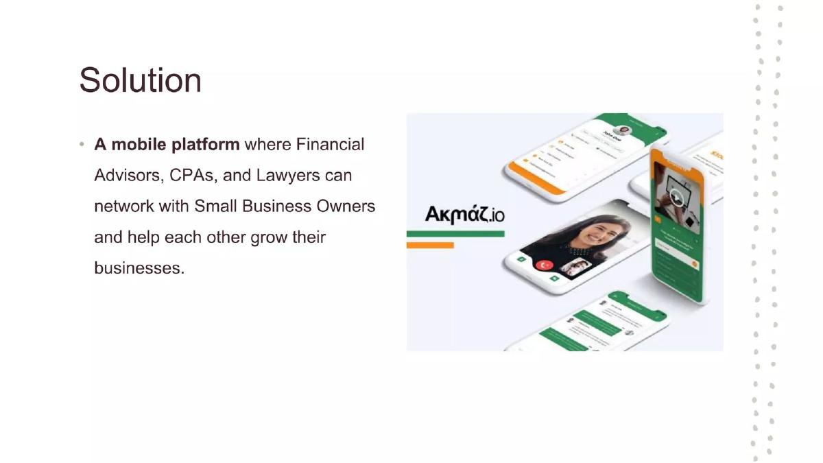 Akmazio Thrift pitch deck slide 3 of 13