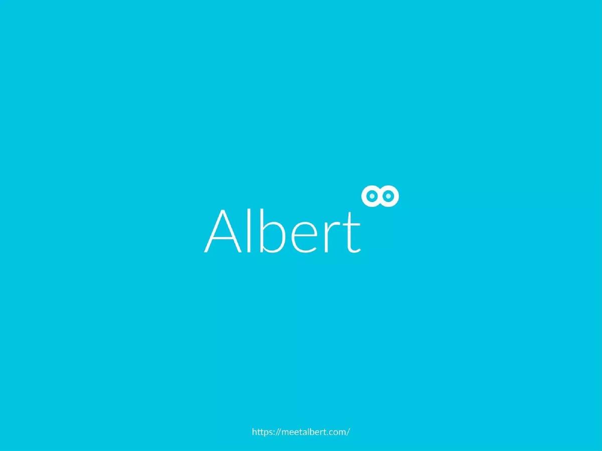 Albert pitch deck slide 1 of 10
