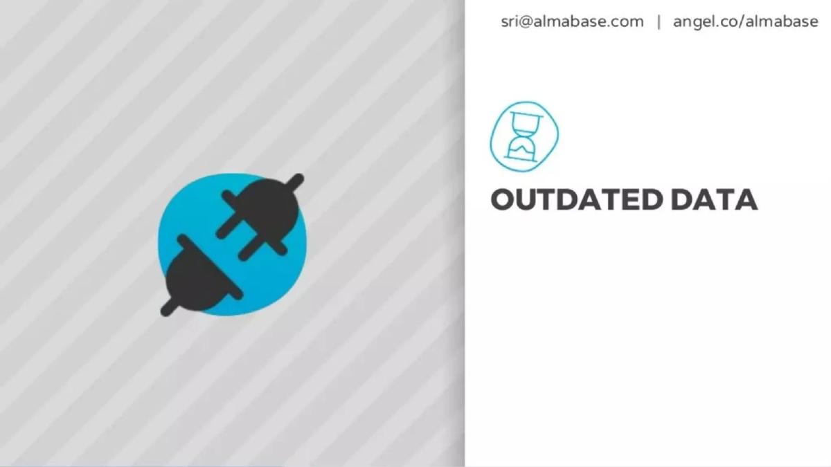 Almabase pitch deck slide 6 of 19