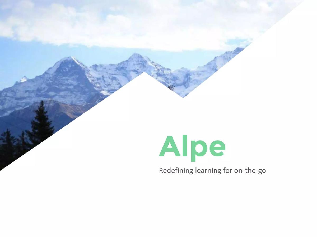 Alpe pitch deck slide 1 of 17