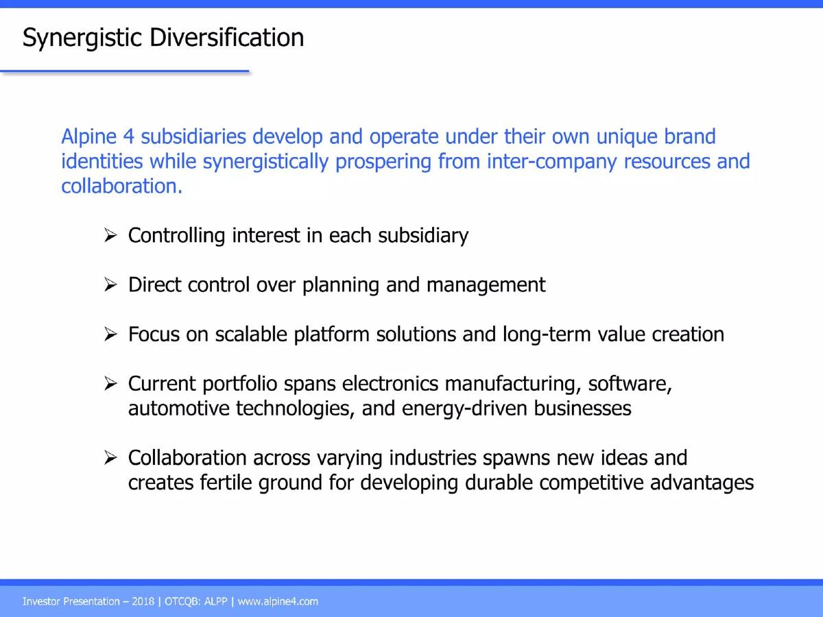 Alpine 4 Technologies pitch deck slide 4 of 14
