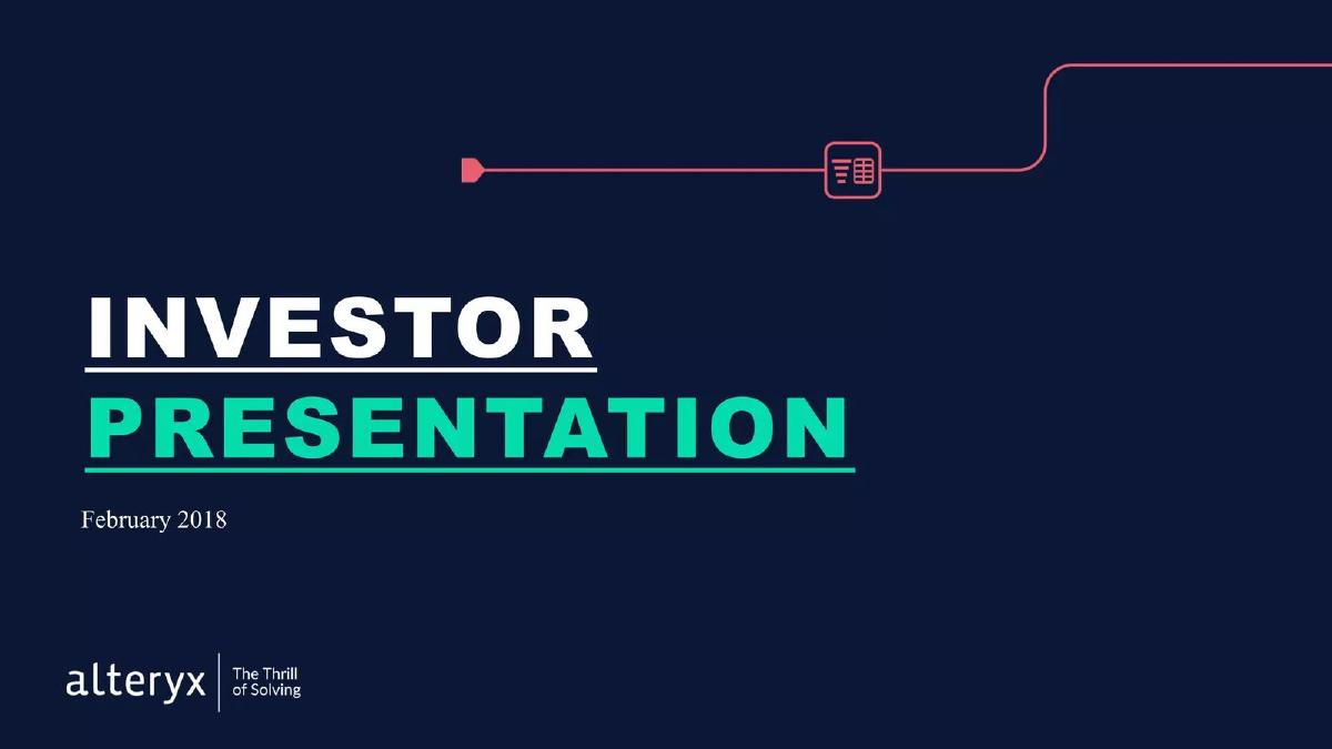 Alteryx pitch deck slide 1 of 38