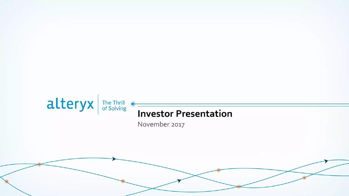 Alteryx pitch deck slide 1 of 40