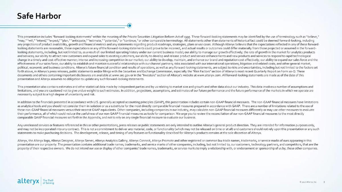 Alteryx pitch deck slide 2 of 40