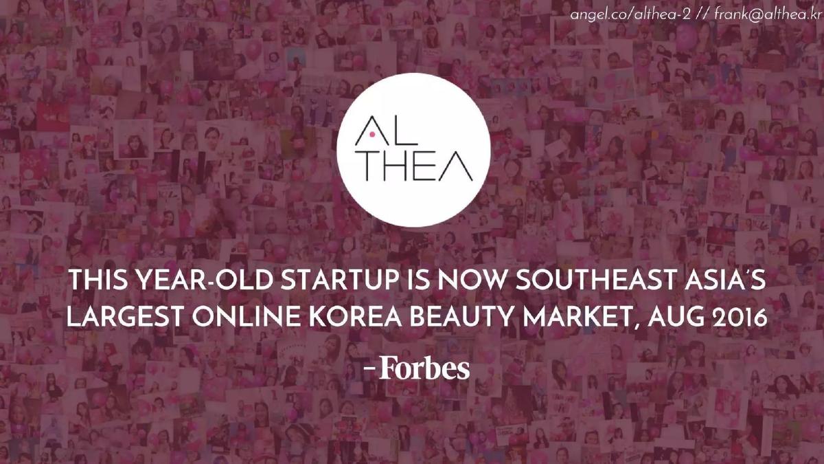 Althea pitch deck slide 3 of 9