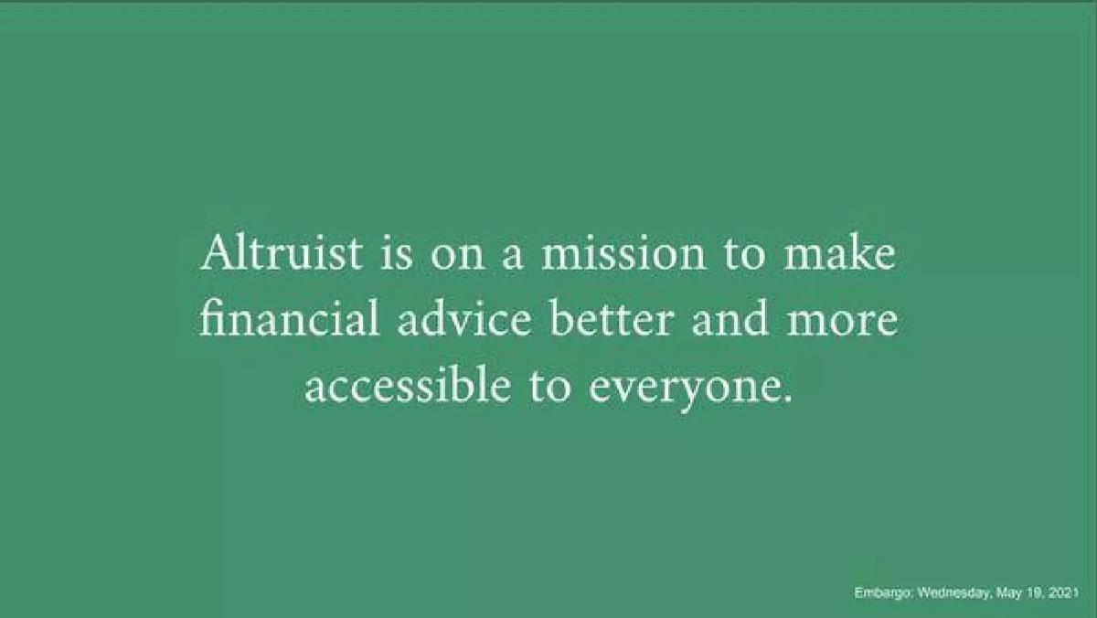 Altruist pitch deck slide 2 of 10
