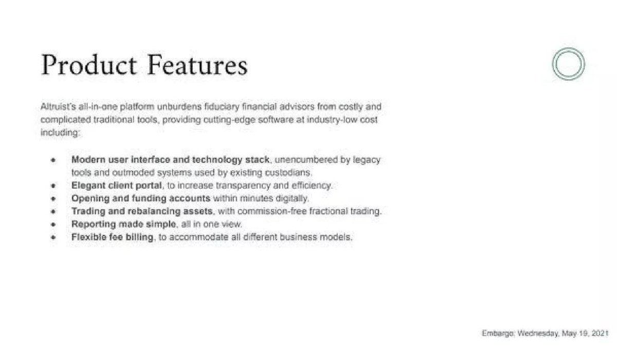 Altruist pitch deck financial advisor platform briefing deck slide 8