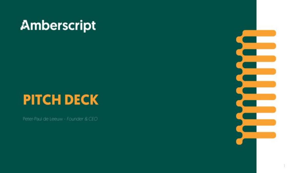 Amberscript pitch deck slide 1 of 11