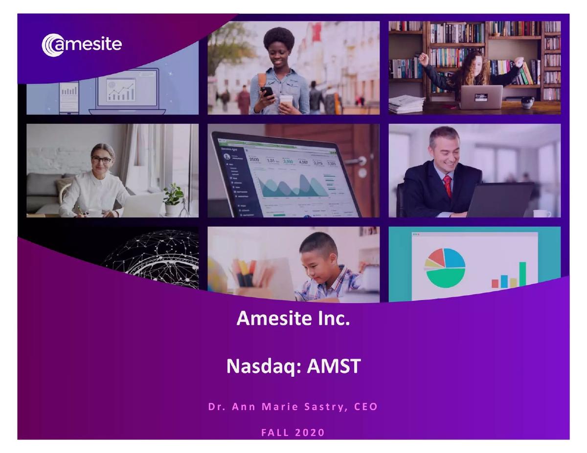 Amesite Inc. pitch deck slide 1 of 17