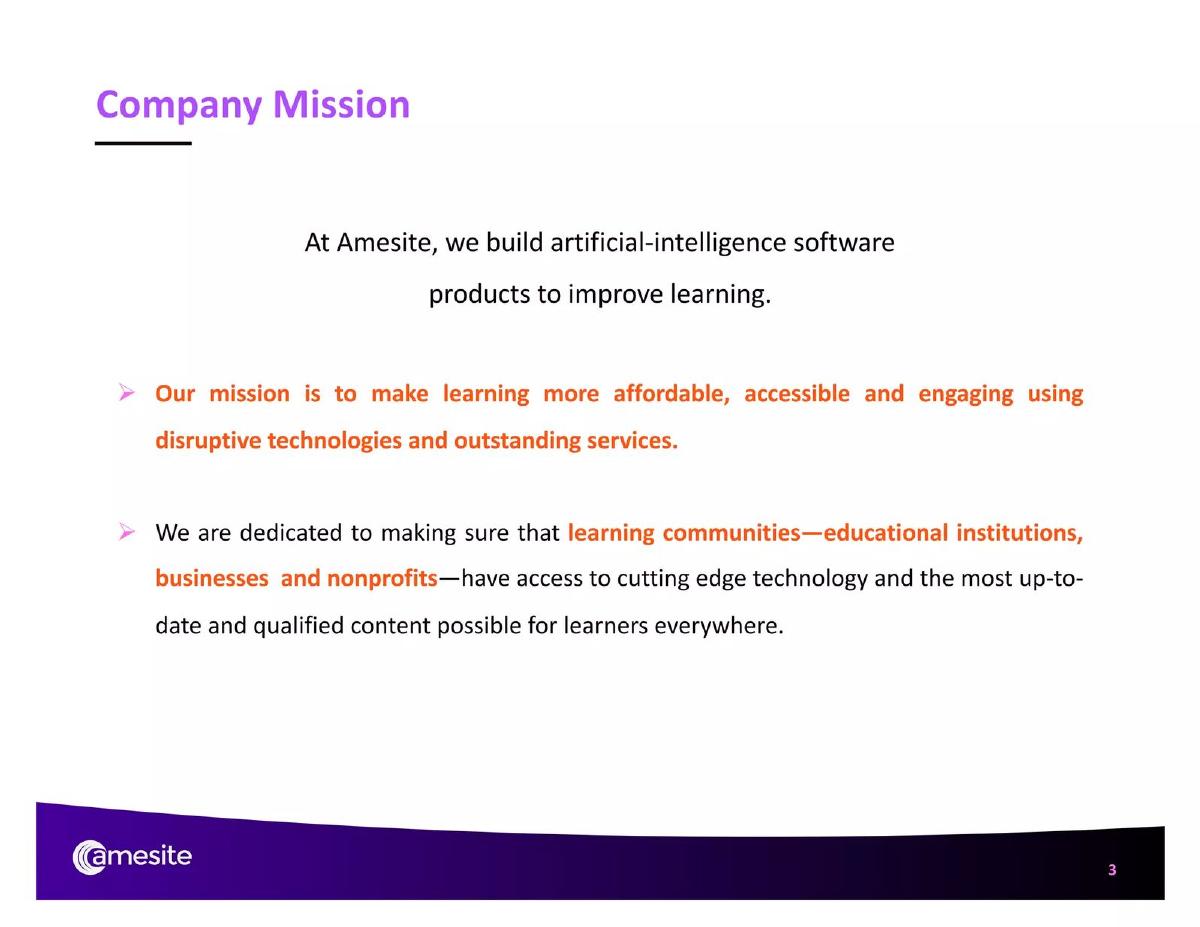 Amesite Inc. pitch deck slide 3 of 17