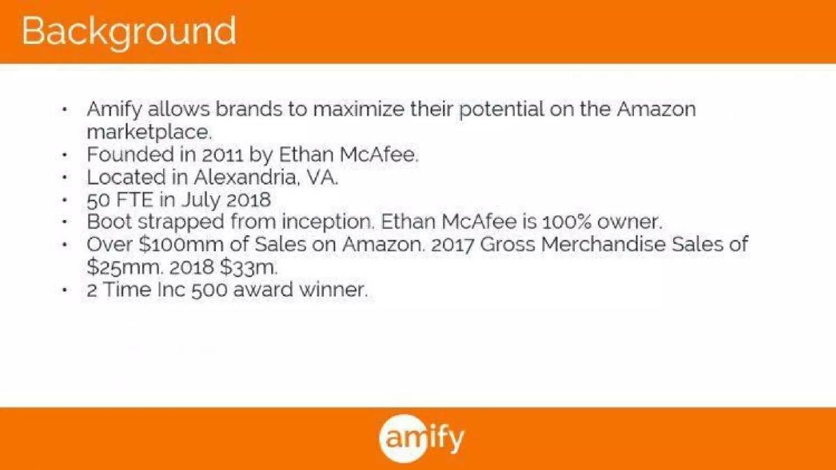 Amify pitch deck slide 2 of 14