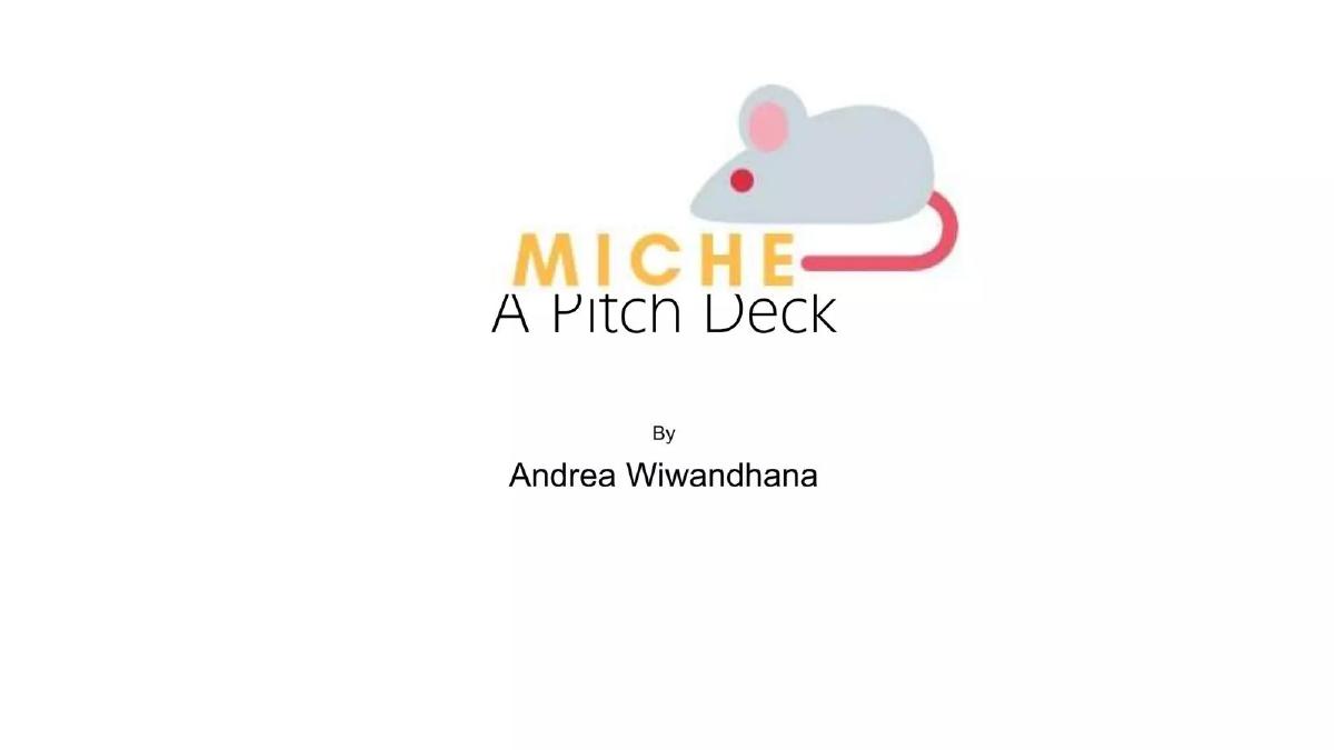 Miche pitch deck slide 1 of 9