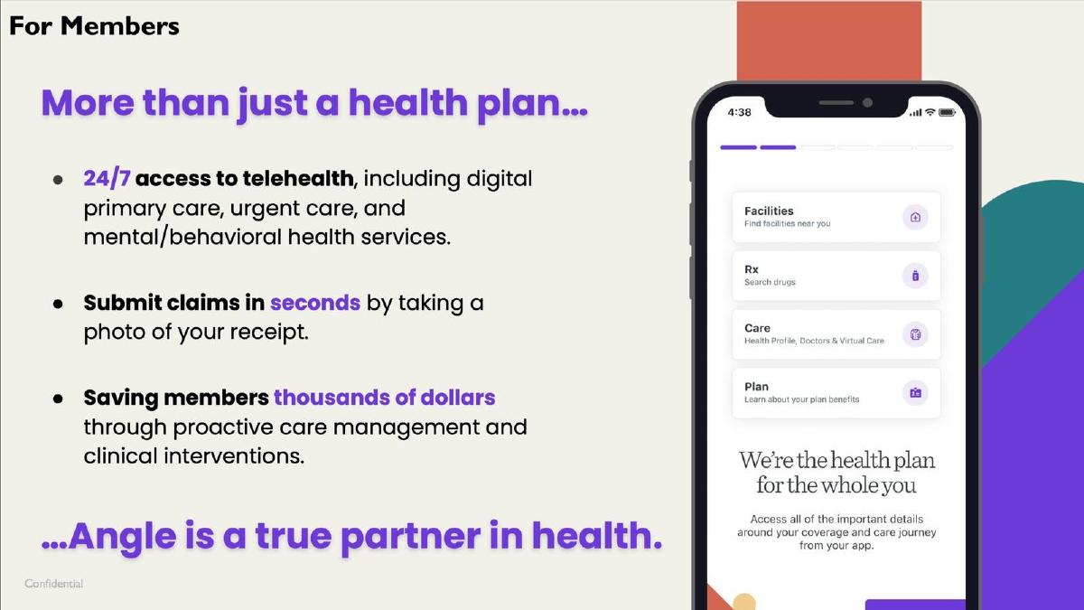 Angle Health pitch deck slide 6 of 12