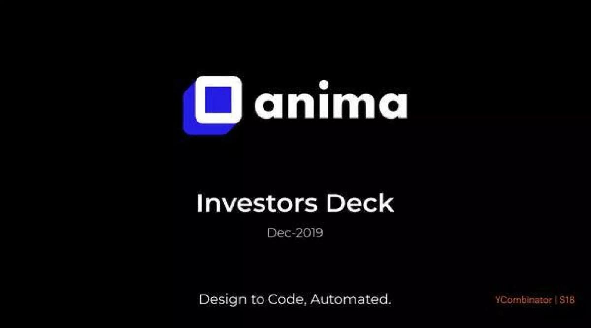 Anima pitch deck slide 1 of 11