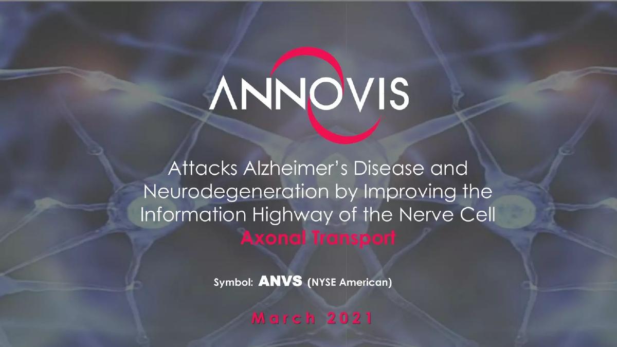 Annovis pitch deck slide 1 of 26