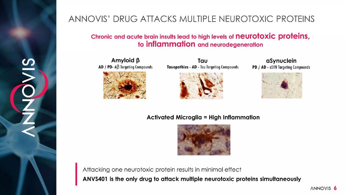 Annovis pitch deck slide 6 of 26