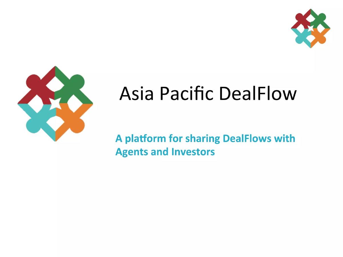 Asia Pacific DealFlow pitch deck slide 1 of 33