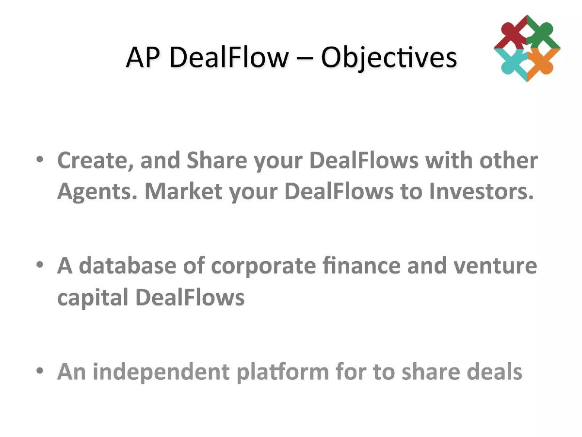 Asia Pacific DealFlow pitch deck slide 2 of 33