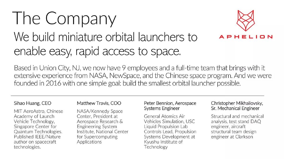 Aphelion Orbitals pitch deck slide 2 of 12