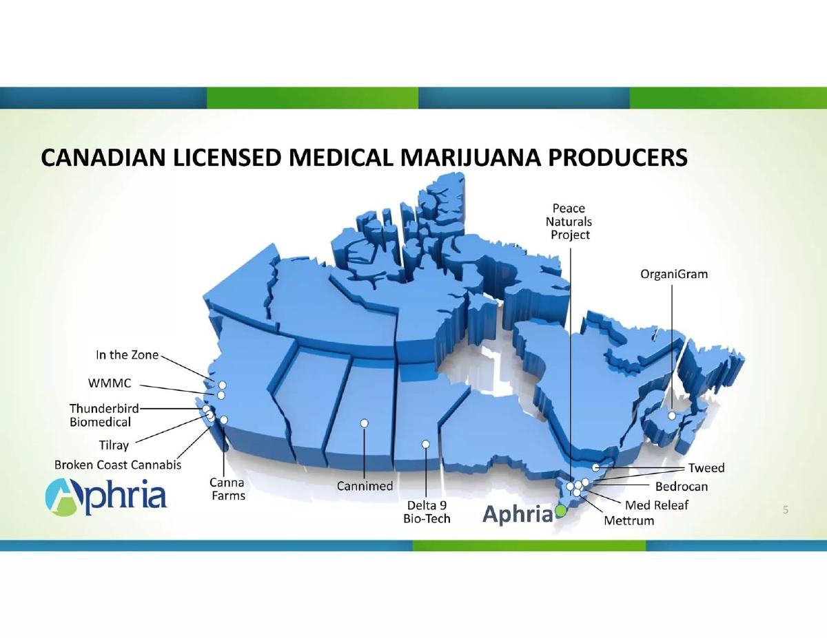 Aphria Medical Marijuana pitch deck slide 5 of 17