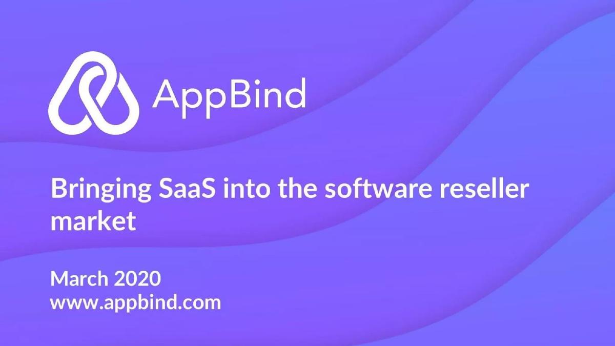 appbind pitch deck slide 1 of 9