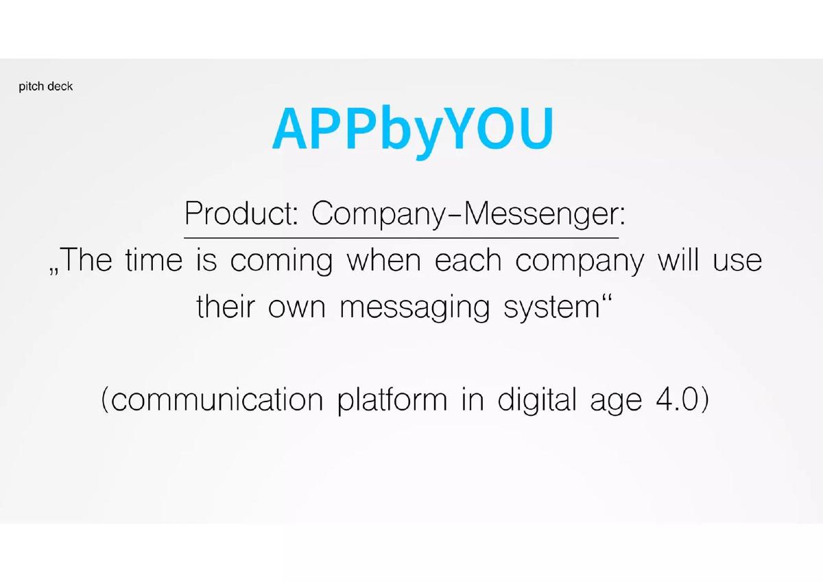 APPbyYOU pitch deck slide 1 of 15